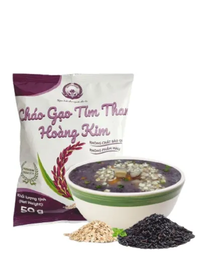 Gói cháo gạo tím than Hoàng Kim 50g